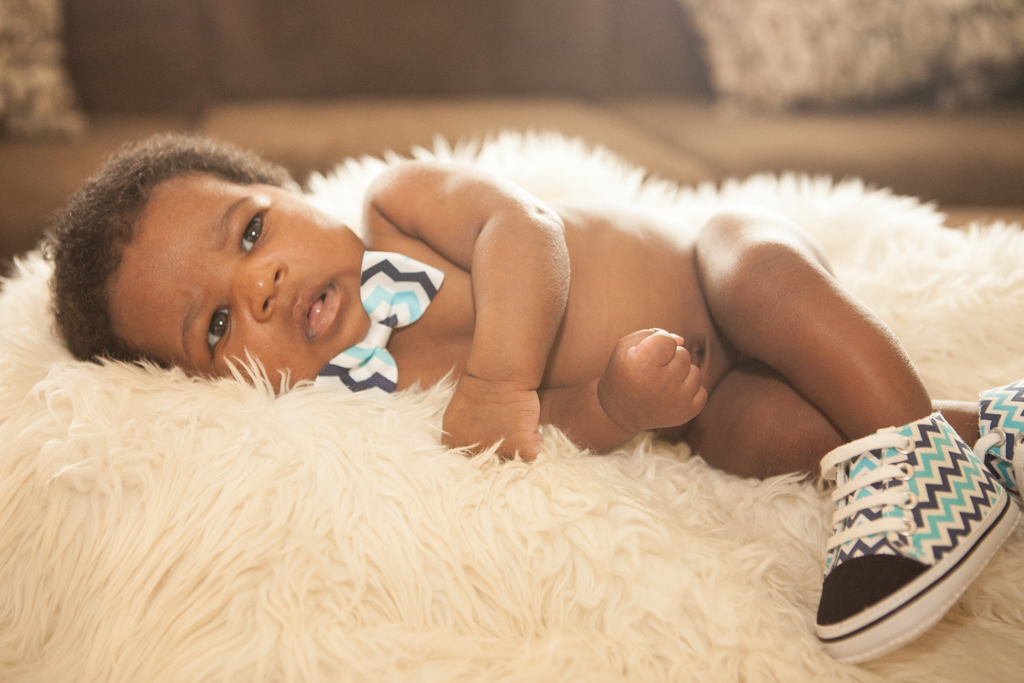 newborn boy in home session